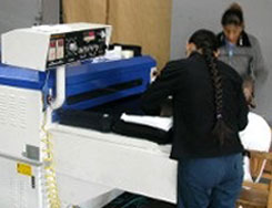 Working on Garment Machine
